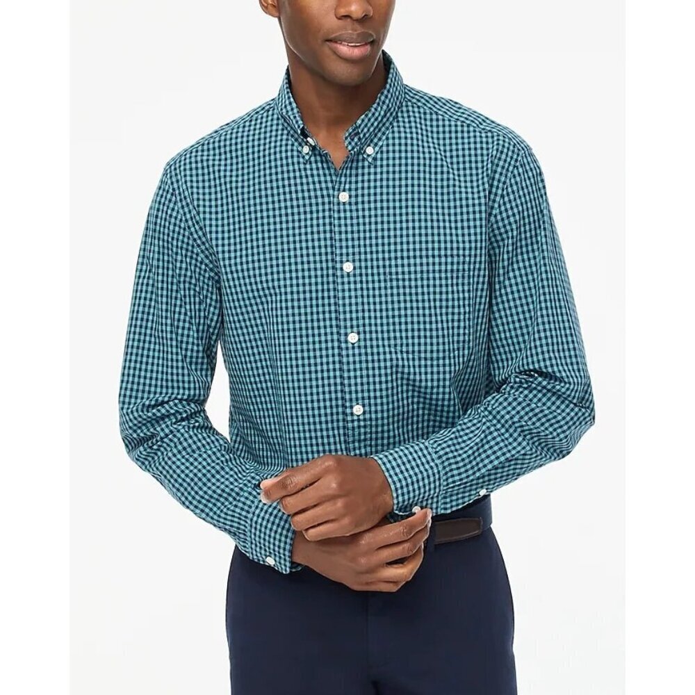 J. Crew Classic Flex Casual Shirt in Navy Medium New Mens Button Down